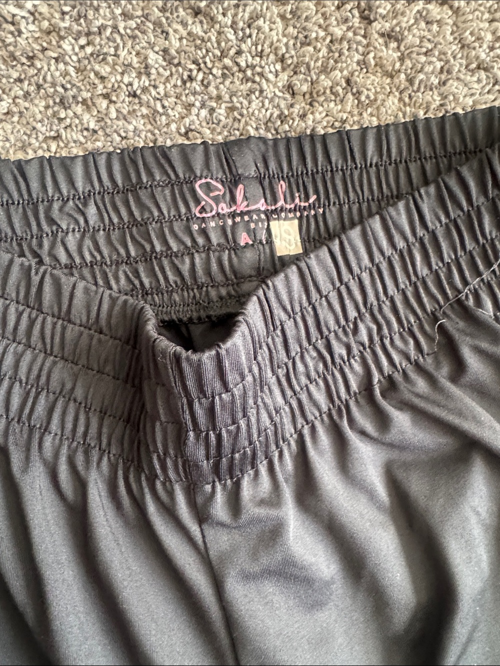Sokali dance pants Black Elastic-Waist Wide Leg Pants (ADULT SMALL) - Picture 2 of 2